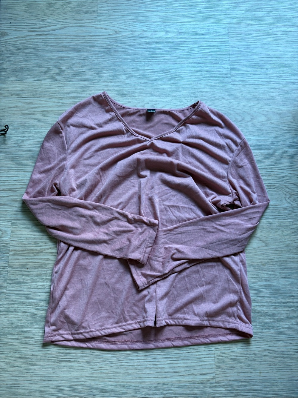 SHEIN Dusty Rose V-Neck Long Sleeve Top